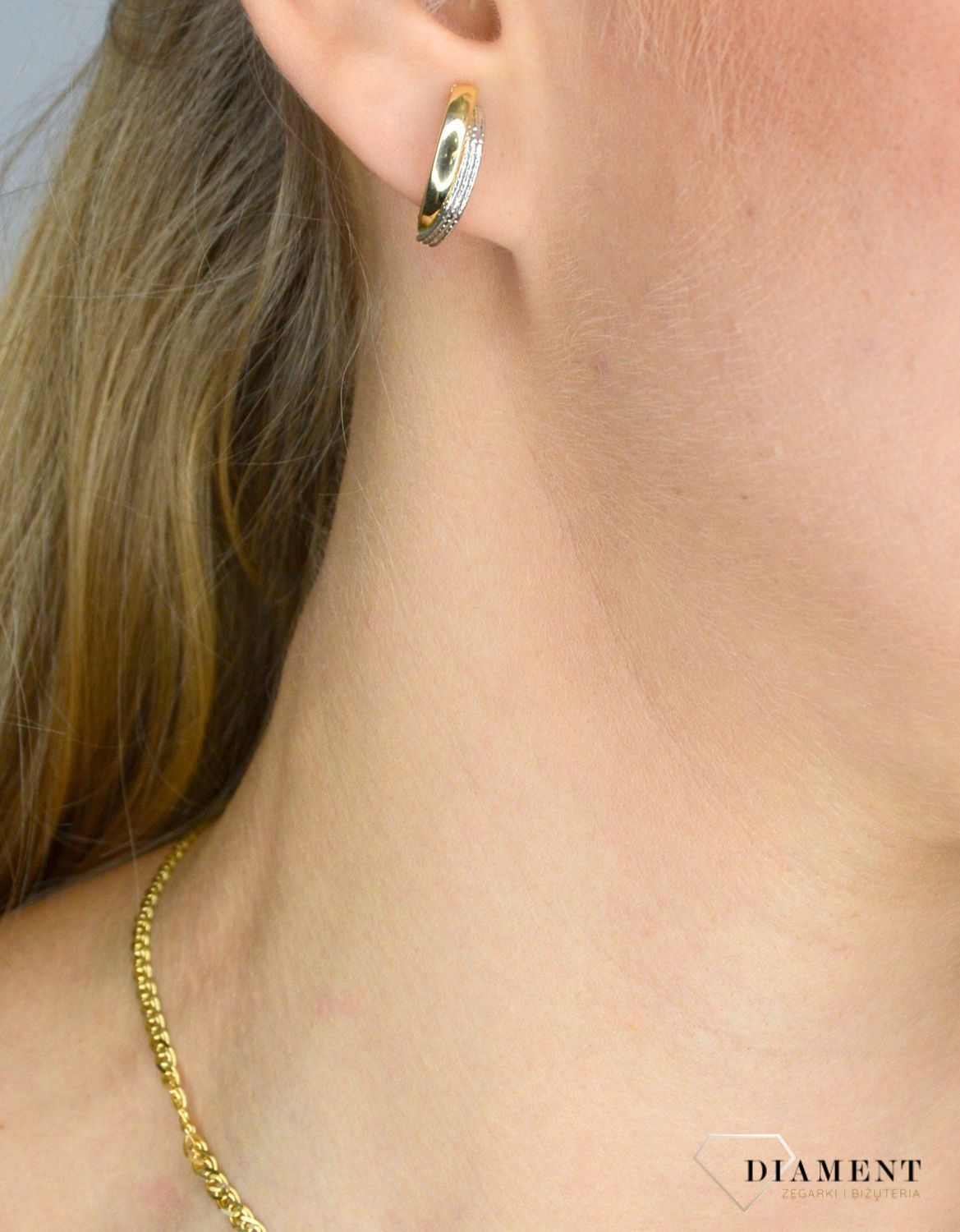 Złote kolczyki 333 połączenie białego i żółtego złota KL 2848 333.jpg